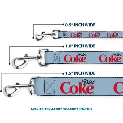 Show full view: Buckle-Down Diet Coke Logo Polyester Dog Leash, Grey, 4-ft long, 1-in wide slide 3 of 6
