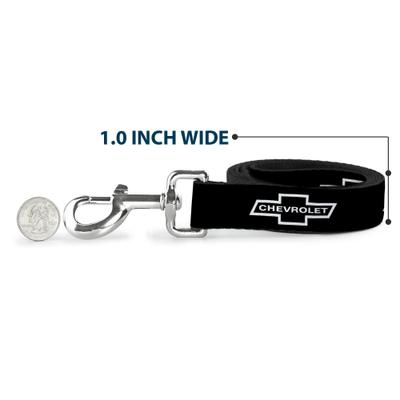 Show full view: Buckle-Down GM 1965 Chevrolet Bowtie Polyester Dog Leash, Black, 6-ft long, 1-in wide slide 5 of 6