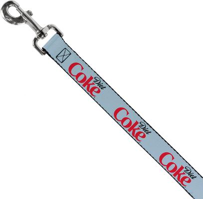 Show full view: Buckle-Down Diet Coke Logo Polyester Dog Leash, Grey, 4-ft long, 1-in wide slide 2 of 6