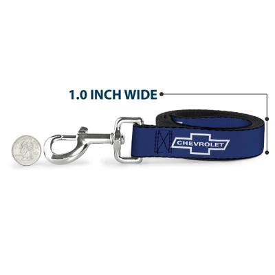 Show full view: Buckle-Down GM 1965 Chevrolet Bowtie Polyester Dog Leash, Blue, 6-ft long, 1-in wide slide 5 of 6