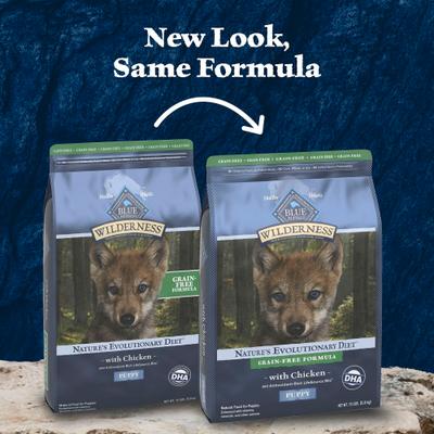 Show full view: Blue Buffalo Wilderness Puppy Chicken Recipe High-Protein Grain-Free Dry Dog Food, 24-lb bag slide 4 of 11