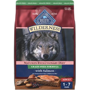 Blue Buffalo Wilderness Salmon Recipe Adult High-Protein Grain-Free Dry Dog Food, 13-lb bag