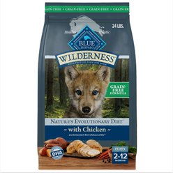 Blue Buffalo Wilderness Puppy Chicken Recipe High-Protein Grain-Free Dry Dog Food, 24-lb bag