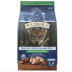 Blue Buffalo Wilderness Puppy Chicken Recipe High-Protein Grain-Free Dry Dog Food, 4.5-lb bag