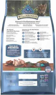 Show full view: Blue Buffalo Wilderness Puppy Chicken Recipe High-Protein Grain-Free Dry Dog Food, 4.5-lb bag slide 3 of 11
