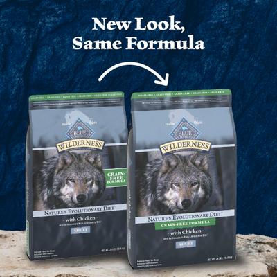 Show full view: Blue Buffalo Wilderness Chicken Recipe Adult High-Protein Grain-Free Dry Dog Food, 24-lb bag slide 4 of 11