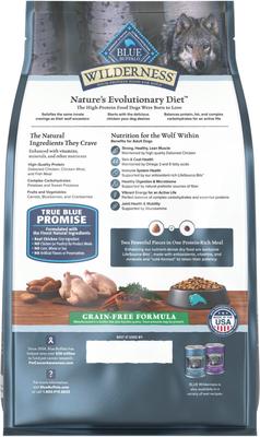 Show full view: Blue Buffalo Wilderness Chicken Recipe Adult High-Protein Grain-Free Dry Dog Food, 4.5-lb bag slide 3 of 11