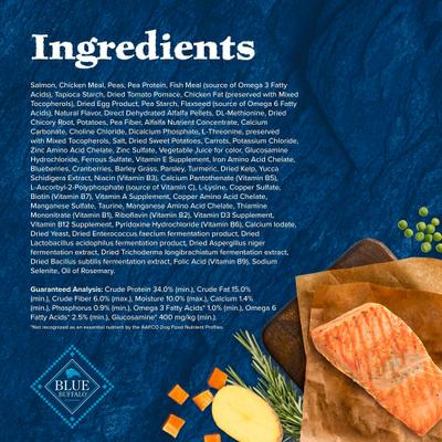 Show full view: Blue Buffalo Wilderness Salmon Recipe Adult High-Protein Grain-Free Dry Dog Food, 24-lb bag slide 7 of 11