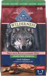 Blue Buffalo Wilderness Salmon Recipe Adult High-Protein Grain-Free Dry Dog Food, 24-lb bag