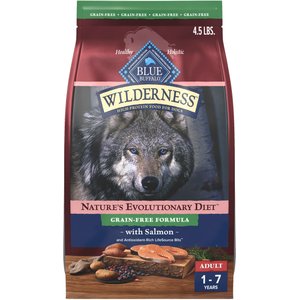 Blue Buffalo Wilderness Salmon Recipe Adult High-Protein Grain-Free Dry Dog Food, 4.5-lb bag