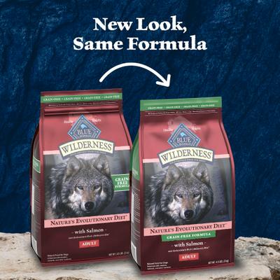 Show full view: Blue Buffalo Wilderness Salmon Recipe Adult High-Protein Grain-Free Dry Dog Food, 4.5-lb bag slide 4 of 11