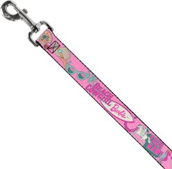 Buckle-Down Mattel Barbie Beach Cowgirl Icons Collage Polyester Dog Leash, Pink, 4-ft long, 1-in wide slide 2 of 6