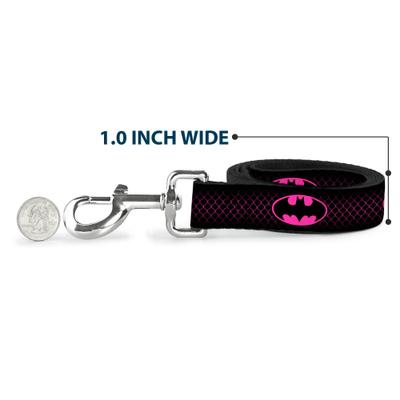 Show full view: Buckle-Down DC Comics Batman Shield Chain-Link Polyester Dog Leash, Pink, 4-ft long, 1-in wide slide 5 of 6