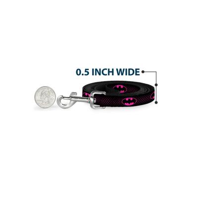 Show full view: Buckle-Down DC Comics Batman Shield Chain-Link Polyester Dog Leash, Pink, 4-ft long, 1-in wide slide 4 of 6