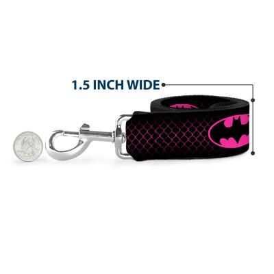 Show full view: Buckle-Down DC Comics Batman Shield Chain-Link Polyester Dog Leash, Pink, 4-ft long, 1-in wide slide 6 of 6