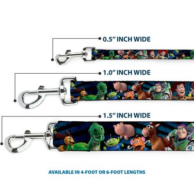 Show full view: Buckle-Down Toy Story Characters Running Denim Rays Polyester Dog Leash, 6-ft long, 1-in wide slide 4 of 7