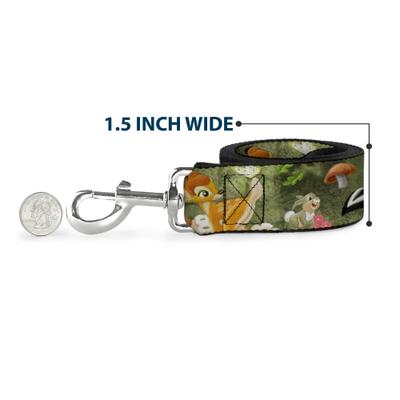 Show full view: Buckle-Down Bambi Friends Scene Polyester Dog Leash, Green, 6-ft long, 1-in wide slide 6 of 6