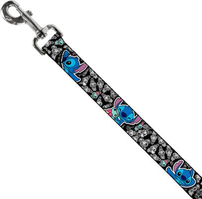 Show full view: Buckle-Down Stitch Poses Mini Scrump Scattered Polyester Dog Leash, Grey, 6-ft long, 1-in wide slide 2 of 6