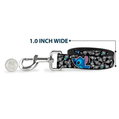 Show full view: Buckle-Down Stitch Poses Mini Scrump Scattered Polyester Dog Leash, Grey, 6-ft long, 1-in wide slide 5 of 6