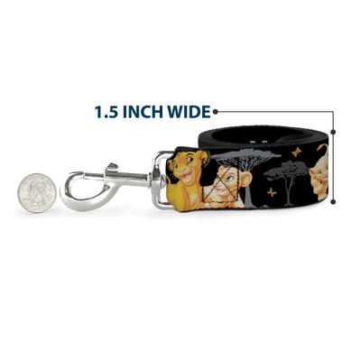 Show full view: Buckle-Down Lion King Simba Nala Hakuna Matata Polyester Dog Leash, Black, 6-ft long, 1-in wide slide 7 of 8