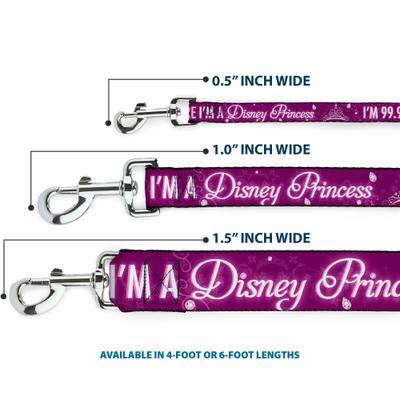 Show full view: Buckle-Down I'm 99.9% Sure I'm A Disney Princess Polyester Dog Leash, Purple, 4-ft long, 1-in wide slide 3 of 6