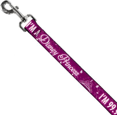 Show full view: Buckle-Down I'm 99.9% Sure I'm A Disney Princess Polyester Dog Leash, Purple, 4-ft long, 1-in wide slide 2 of 6
