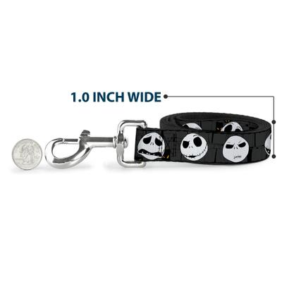 Show full view: Buckle-Down Nightmare Before Christmas Jack Expressions Halloween Polyester Dog Leash, Grey, 6-ft long, 1-in wide slide 6 of 7