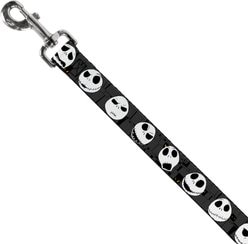 Buckle-Down Nightmare Before Christmas Jack Expressions Halloween Polyester Dog Leash, Grey, 6-ft long, 1-in wide slide 2 of 6