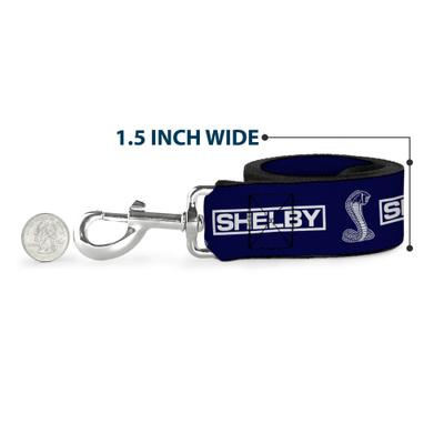 Show full view: Buckle-Down Carroll Shelby Box Logo & Super Snake Cobra Polyester Dog Leash, Blue, 6-ft long, 1-in wide slide 6 of 6