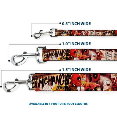 Show full view: Buckle-Down Marvel Comics Deadpool Kills Deadpool 2 Cover Dynamite Chimichanga Polyester Dog Leash, Red, 6-ft long, 1-in wide slide 4 of 7