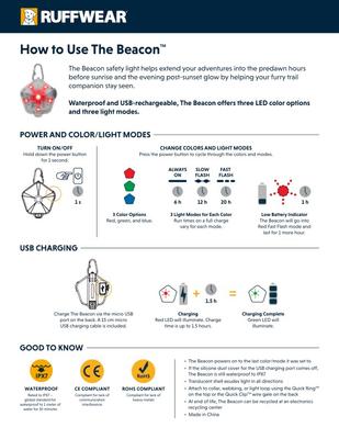 Show full view: Ruffwear The Beacon Safety Dog Collar Light, Clear Lake slide 10 of 11