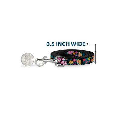 Show full view: Buckle-Down Disney Alice Cheshire Cat Flowers Poses Polyester Dog Leash, 6-ft long, 1-in wide slide 4 of 6