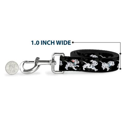 Show full view: Buckle-Down Disney Dalmatians Running Paws Polyester Dog Leash, White, 4-ft long, 1-in wide slide 5 of 6