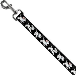Buckle-Down Disney Dalmatians Running Paws Polyester Dog Leash, White, 4-ft long, 1-in wide slide 2 of 6