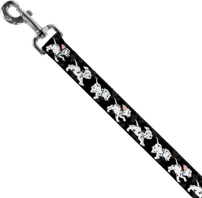 Show full view: Buckle-Down Disney Dalmatians Running Paws Polyester Dog Leash, White, 4-ft long, 1-in wide slide 2 of 6