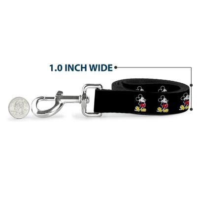 Show full view: Buckle-Down Disney Classic Mickey Mouse Pose Polyester Dog Leash, Black, 6-ft long, 1-in wide slide 6 of 7