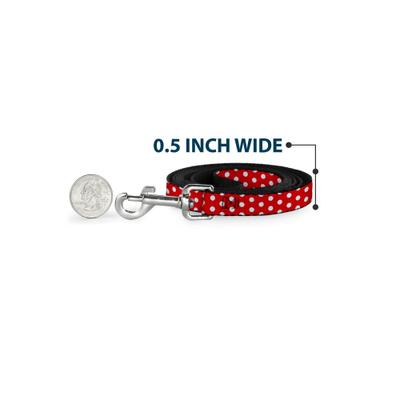 Show full view: Buckle-Down Disney Minnie Mouse Polka Dots Polyester Dog Leash, Red, 6-ft long, 1-in wide slide 4 of 6
