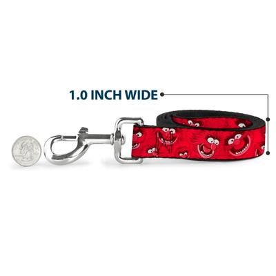 Show full view: Buckle-Down Disney Animal Expressions Scattered Polyester Dog Leash, Red, 4-ft long, 1-in wide slide 5 of 6