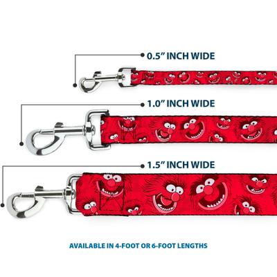 Show full view: Buckle-Down Disney Animal Expressions Scattered Polyester Dog Leash, Red, 4-ft long, 1-in wide slide 3 of 6