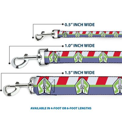 Show full view: Buckle-Down Disney Toy Story Buzz Lightyear Space Ranger Stripe Polyester Dog Leash, Purple, 6-ft long, 1-in wide slide 4 of 7