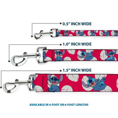 Show full view: Buckle-Down Disney Lilo Stitch 4 Poses Lilo Dress Leaves Polyester Dog Leash, Red, 6-ft long, 1-in wide slide 3 of 6