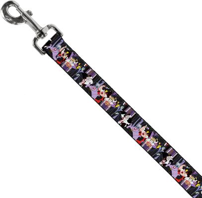 Show full view: Buckle-Down Disney Villains Stacked Polyester Dog Leash, Black, 6-ft long, 1-in wide slide 3 of 7