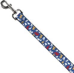 Buckle-Down Disney Donald Duck Face Poses Scattered Polyester Dog Leash, Blue, 4-ft long, 1-in wide slide 2 of 6