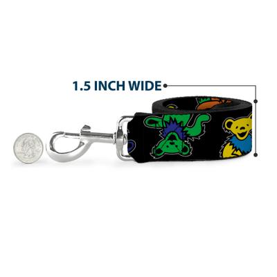 Show full view: Buckle-Down Grateful Dead Dancing Bears Close Up Polyester Dog Leash, 6-ft long, 1-in wide slide 7 of 7