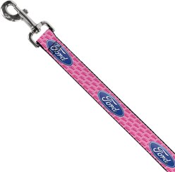 Buckle-Down Ford Oval Text Repeat Polyester Dog Leash, Pink, 6-ft long, 1-in wide slide 2 of 6