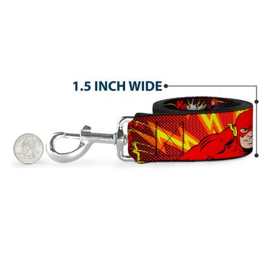 Show full view: Buckle-Down DC Comics The Flash Boom Kaboom Polyester Dog Leash, Red, 6-ft long, 1-in wide slide 6 of 6