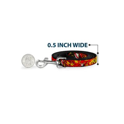 Show full view: Buckle-Down DC Comics The Flash Boom Kaboom Polyester Dog Leash, Red, 6-ft long, 1-in wide slide 4 of 6