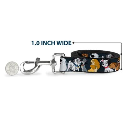 Show full view: Buckle-Down Disney Dogs Group Collage Paws Polyester Dog Leash, Black, 6-ft long, 1-in wide slide 5 of 6