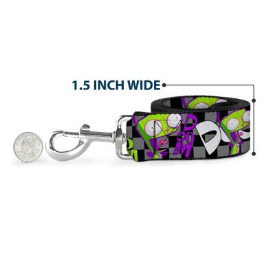 Show full view: Buckle-Down Nickelodeon Invader Zim GIR Doom Pose Checker Polyester Dog Leash, 6-ft long, 1-in wide slide 6 of 6