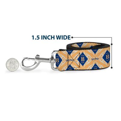 Show full view: Buckle-Down Harry Potter Butterbeer Diamond Logo Polyester Dog Leash, Yellow, 4-ft long, 1-in wide slide 6 of 6
